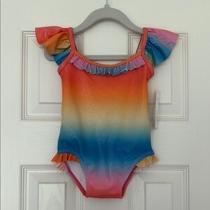 NWT Janie and Jack Baby Girl Multicolor Ruffle Swim One Piece Size 18-24 Months